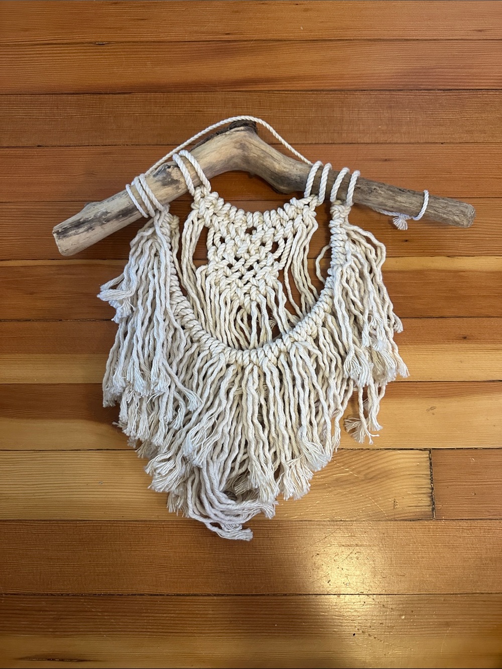 Handmade Macrame Wall Hanging in Natural Cream